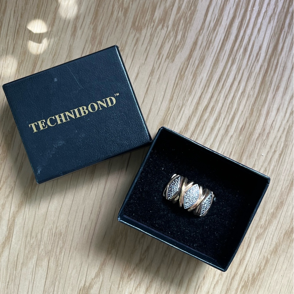 NIB Technibond Gold and Silver Women's Ring